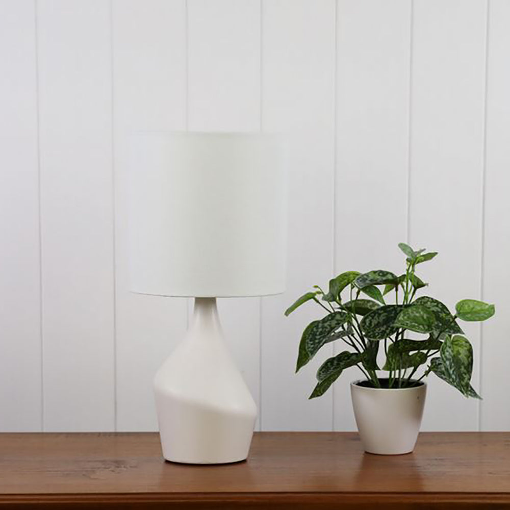 Buy Table Lamps Australia Zale Table Lamp White Cotton White Ceramic - OL94521