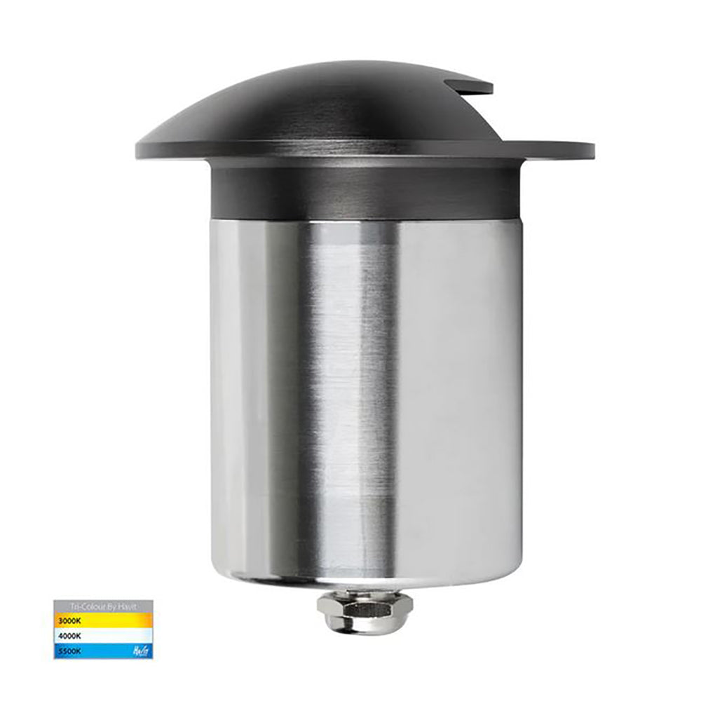 Buy Outdoor Step Lights Australia Viale Outdoor Step Light 12V Single Driveway Graphite Stainless Steel 3CCT - HV19062T-GPH