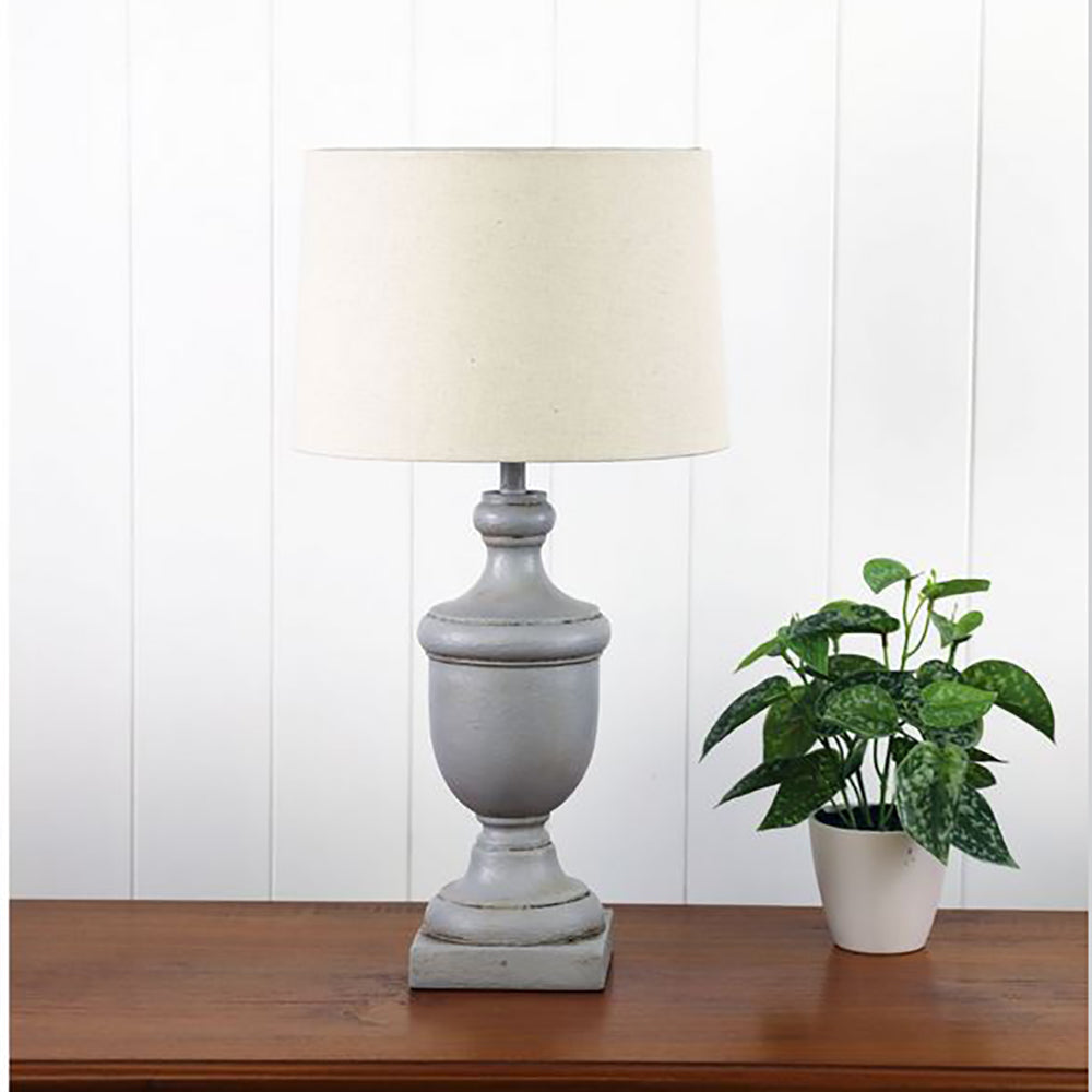 Buy Table Lamps Australia Stafford Table Lamp Natural Cotton Grey Resin - OL98877