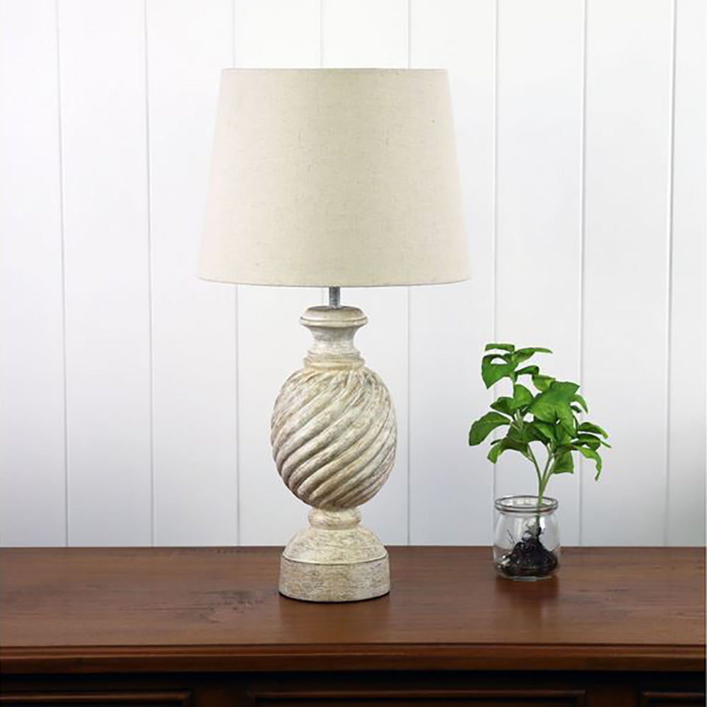 Buy Table Lamps Australia Carlisle Table Lamp Natural Cotton Brown Resin - OL98879