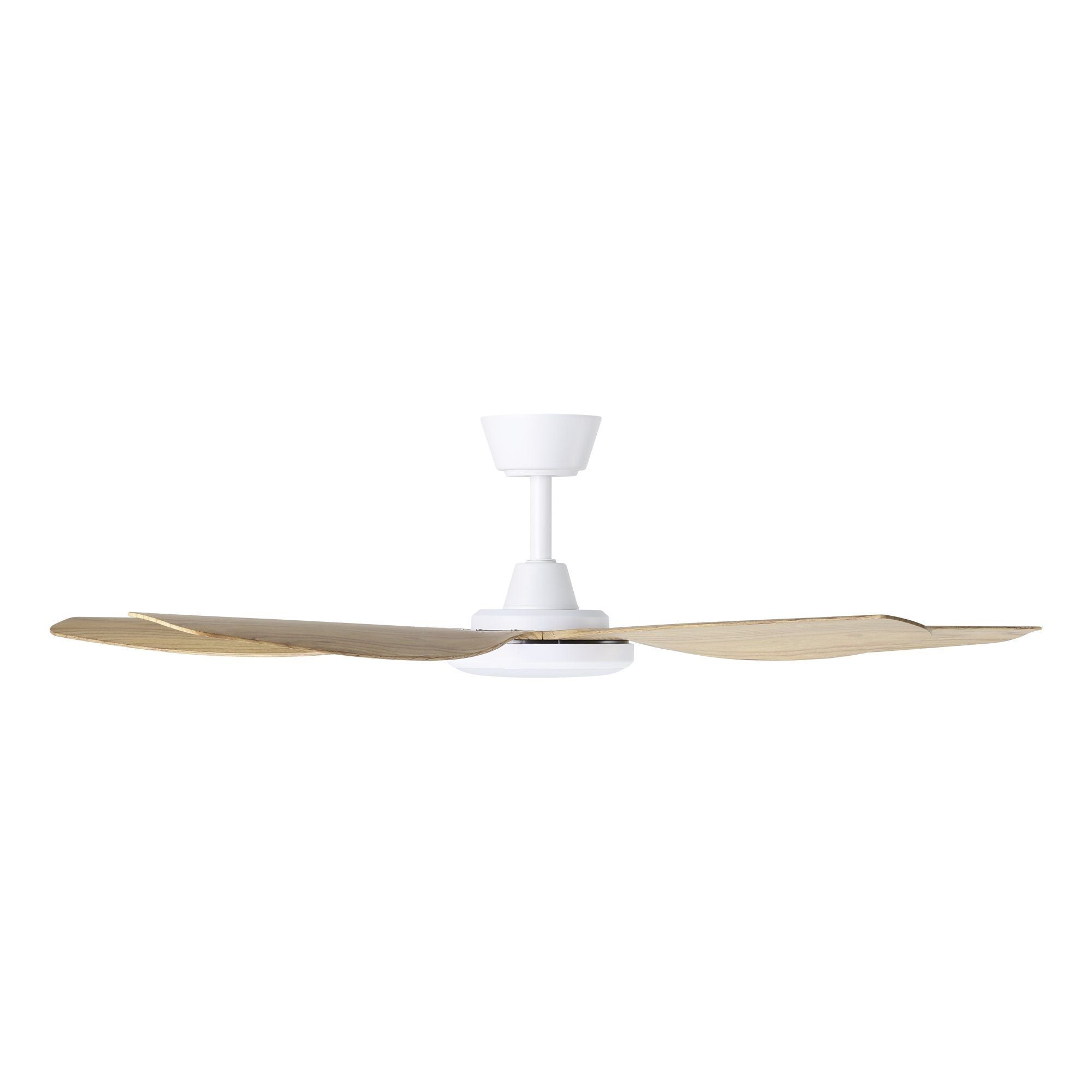 Miami DC Ceiling Fan 60" With LED Light White With Blackbutt Blade - 20796816