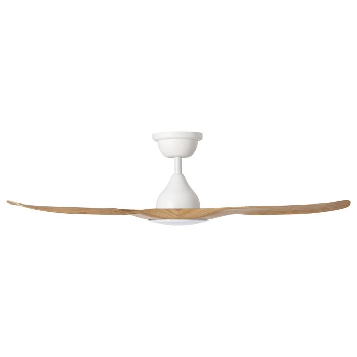 Tahiti DC Ceiling Fan with LED Light 52" 40W 3CCT Matt White & Blackbutt - 20801816
