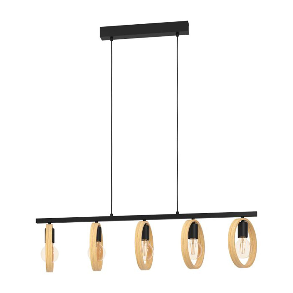 Buy Island Pendant Lights Australia Ipsden Island Pendant 5 Lights Brown / Black Wood - 43552N