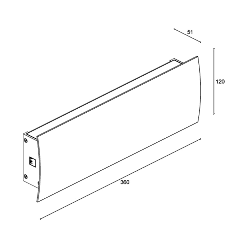 Berica Out 1.1 Convex Up & Down Wall Light 30W CRI80 DALI Aluminium 2200K - BU1110