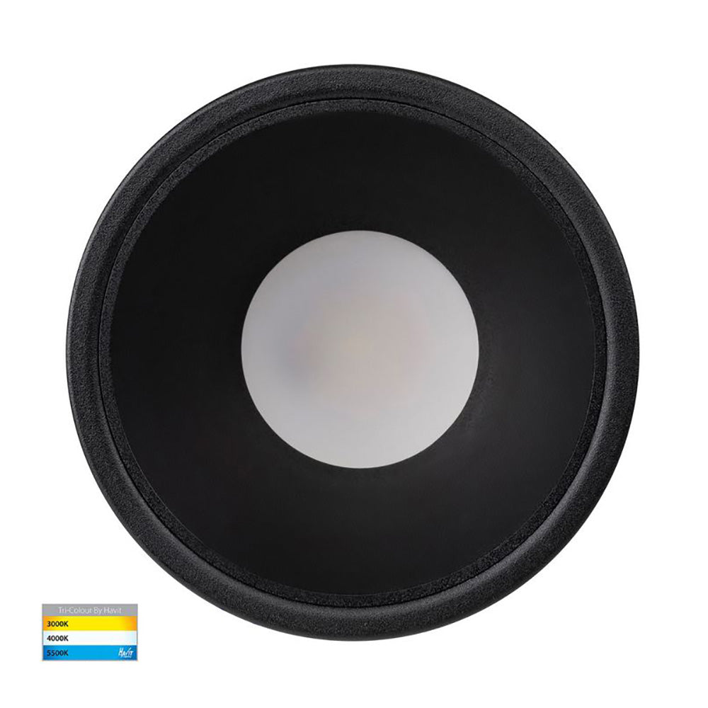 Buy Recessed LED Downlights Australia Round Recessed LED Downlight Black Polycarbonate / Insert 3 CCT - HV5528T-BB