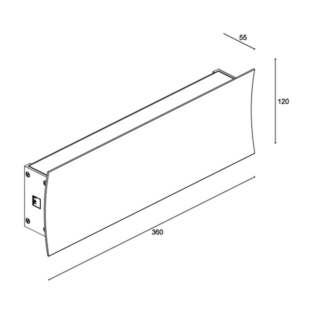 Buy Up / Down Wall Lights Australia Berica Out 3.1 Concave Up & Down Wall Light 30W CRI80 DALI Aluminium 3000K - BU31100