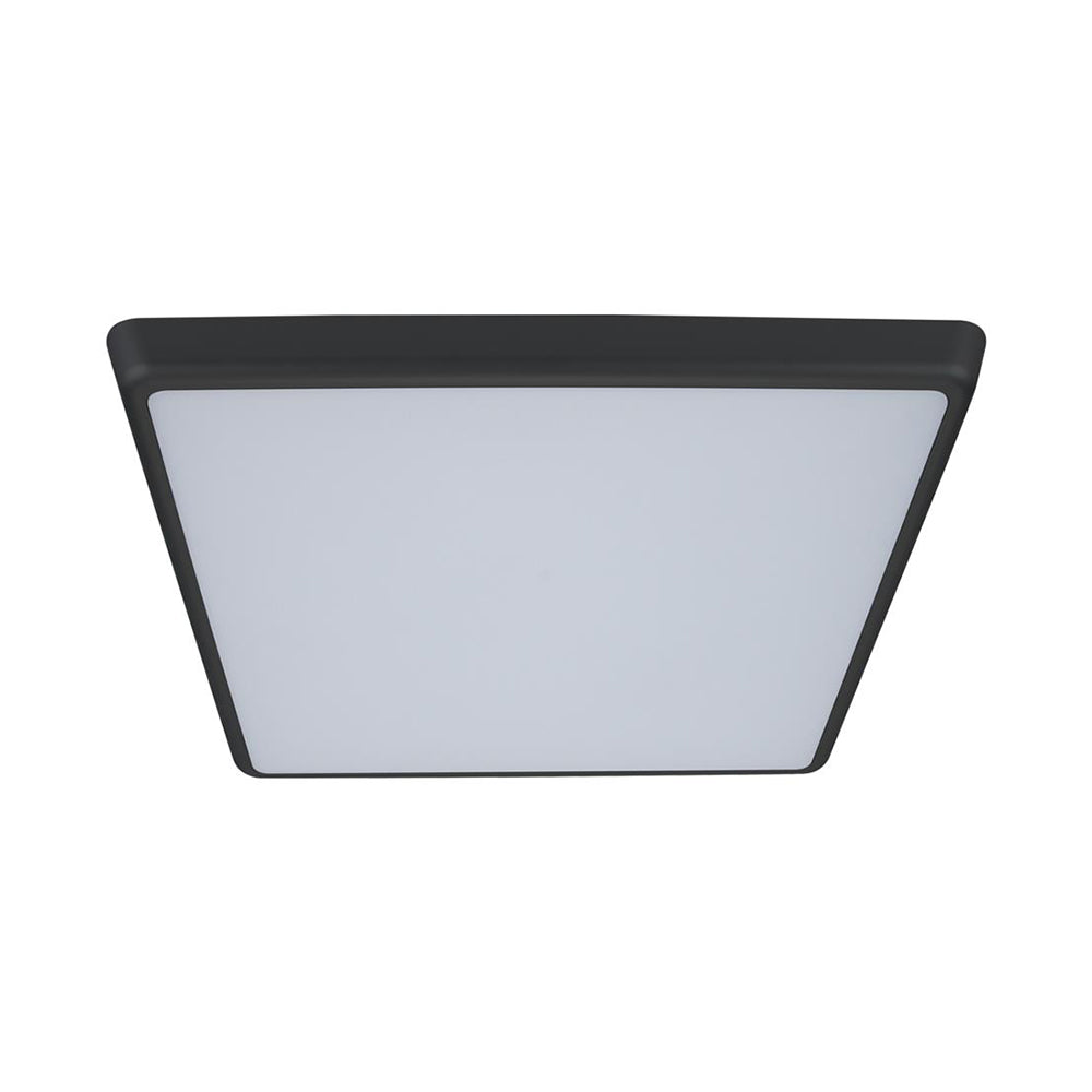 Solar Square LED Oyster Light W400mm Black Polycarbonate 3CCT - 20947