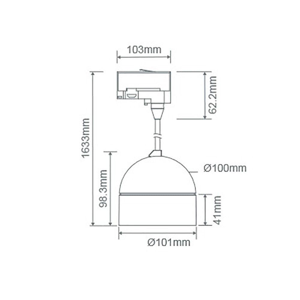 Buy Three Circuit Track Heads Australia Moon Pendant Three Circuit Track Head Black 3CCT - 22794