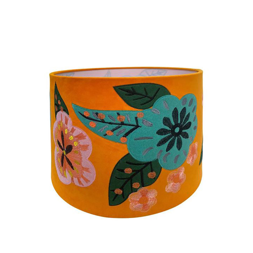 Buy Lamp Shades Australia Botanical Lamp Shade Orange Velvet - ELSZ20405