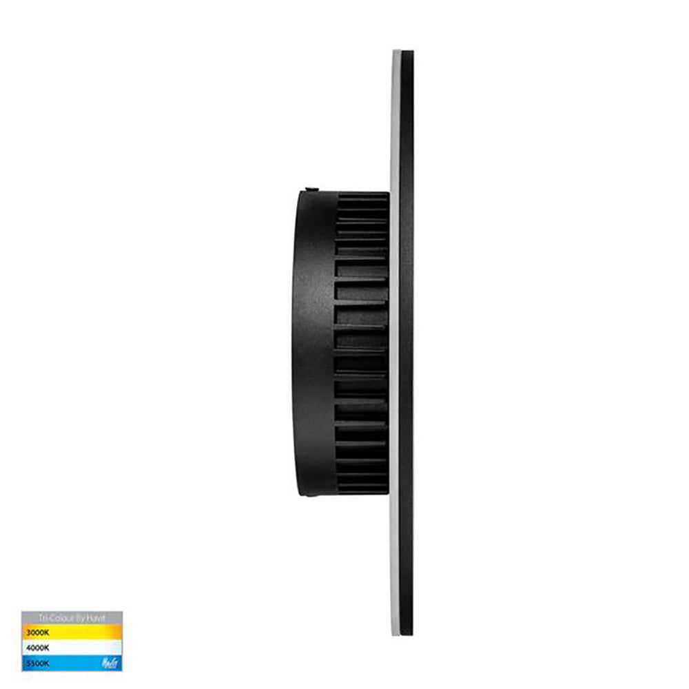 Buy Exterior Wall Lights Australia Halo Exterior Wall Light 12V 18W Black Aluminium 3CCT - HV3593T-BLK-12V