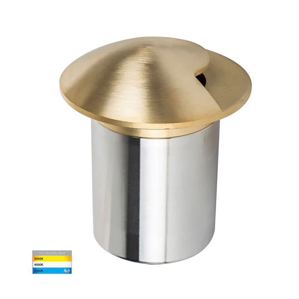 Buy Outdoor Step Lights Australia Viale Outdoor Step Light 12V Single Driveway Brass Stainless Steel 3CCT - HV19062T-BR