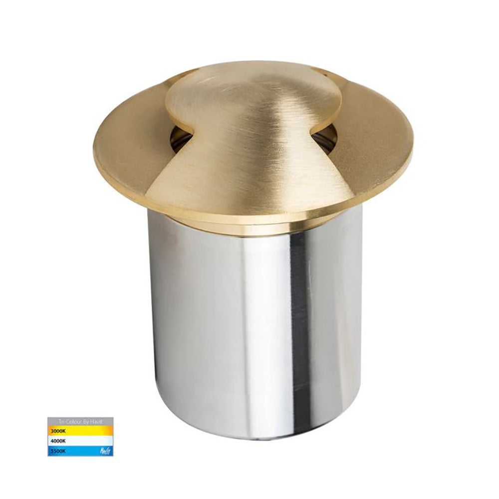 Buy Outdoor Step Lights Australia Viale Outdoor Step Light 12V Double Driveway Brass Stainless Steel 3CCT - HV19072T-BR