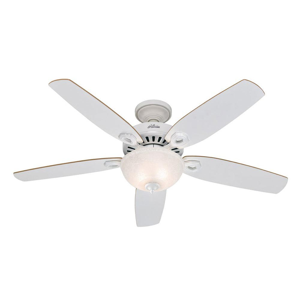 Builder Deluxe AC Ceiling Fan 52" White & Snow White Blades - 50570