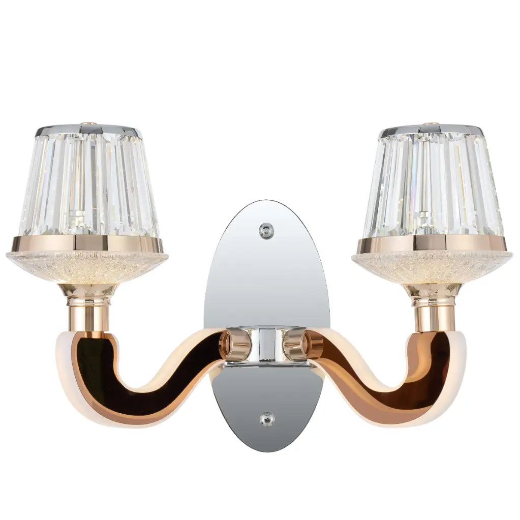 Cognac Twin LED Wall Light Tri Colour Chrome - COGNAC WB2-CH