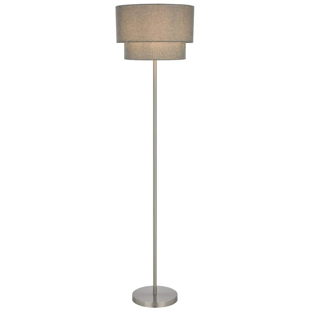 Gisele Floor Lamp Nickel & Grey - GISELE FL-NKGY