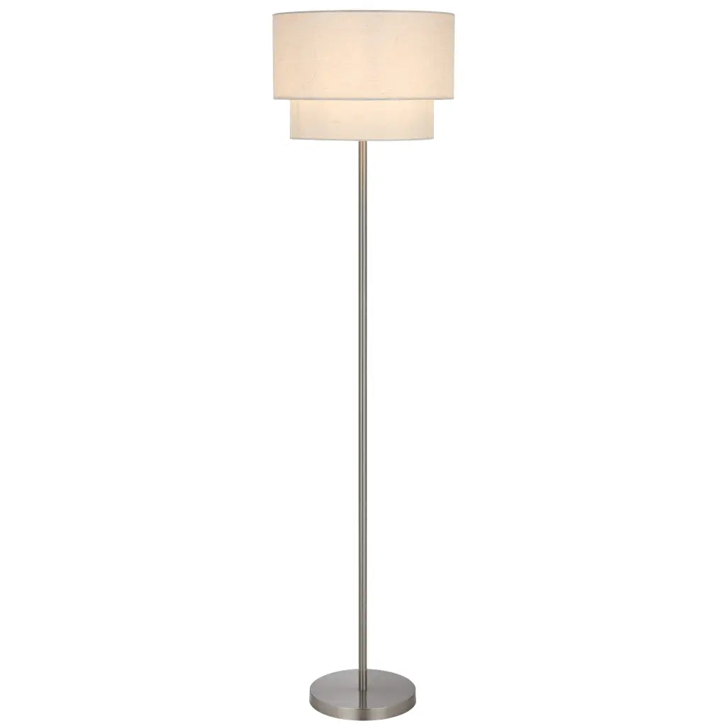 Gisele Floor Lamp Nickel & Ivory - GISELE FL-NKIV