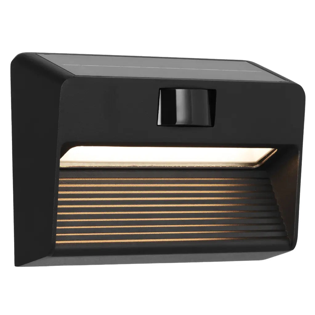 Roth LED Large Exterior Solar Wall Light 3.7V 1.3W 3000K Black - ROTH EX20-BK