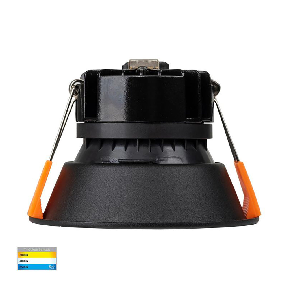 Buy Recessed LED Downlights Australia Round Recessed LED Downlight Black Polycarbonate / Insert 3 CCT - HV5528T-BB