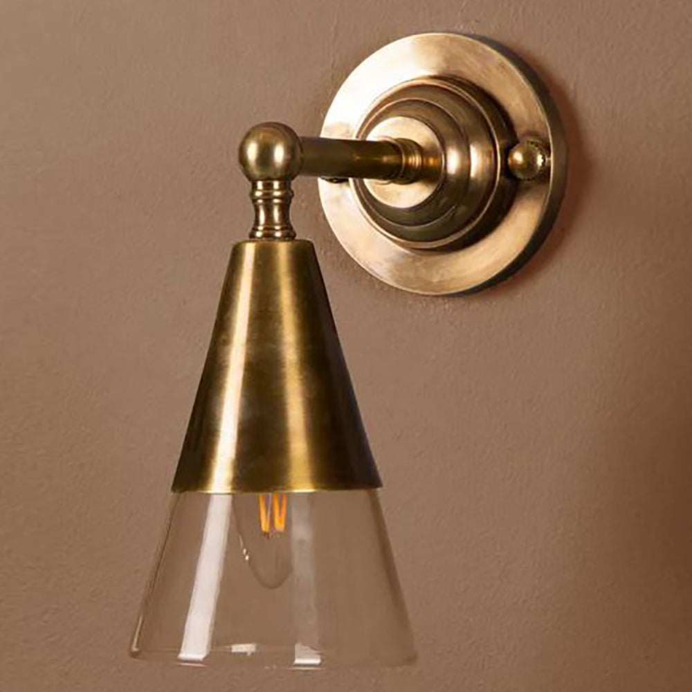 Buy Wall Sconce Australia Otto Wall Sconce Antique Brass Glass - ELPIM31376GLAAB