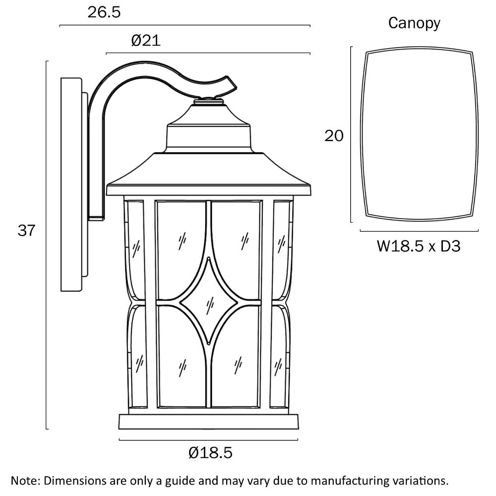 Lenore Outdoor Wall Lantern W185mm White - LENORE EX215-WH