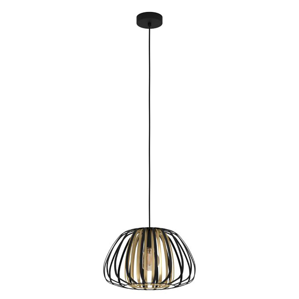 Buy Pendant Lights Australia Encinitos Pendant Light W375mm BlacK / Gold - 99666N