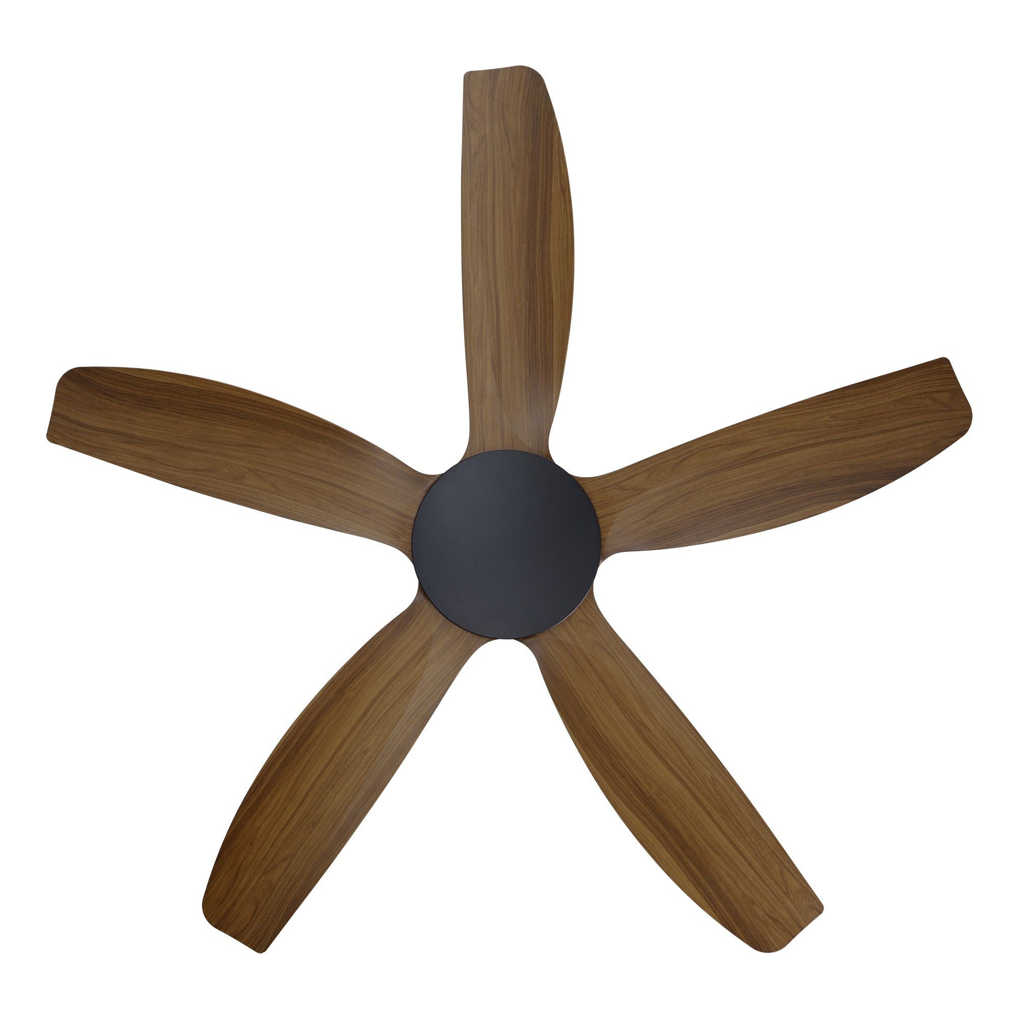 Miami DC Ceiling Fan 48" Black With Teak Blade - 20796307