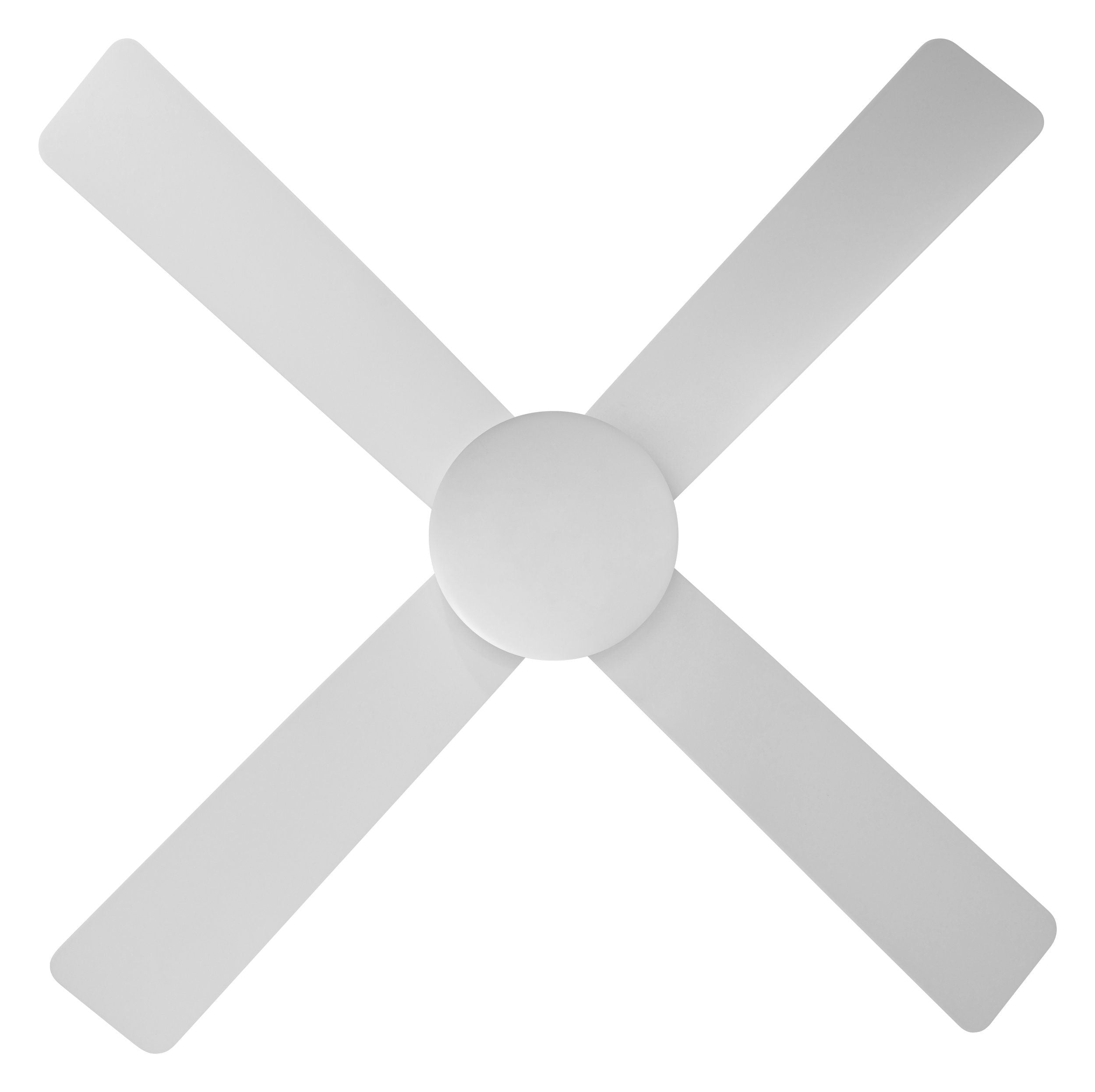 Aloha DC Ceiling Fan 48" Matte White & White Blade With Wall Controller - 20663101