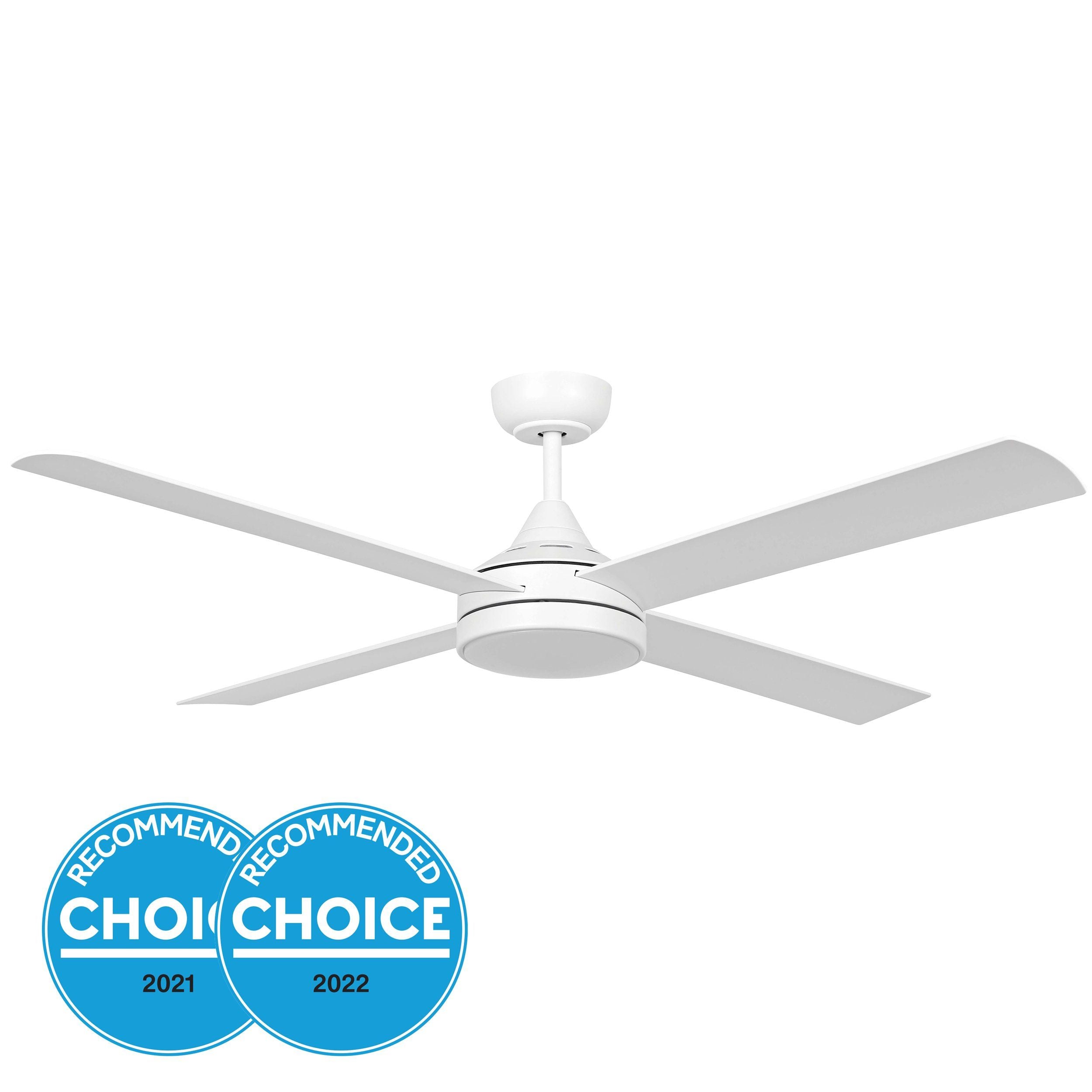 Buy DC Ceiling Fans With Light Australia Stradbroke DC Ceiling Fan 52" With LED Light Matt White - 20491701