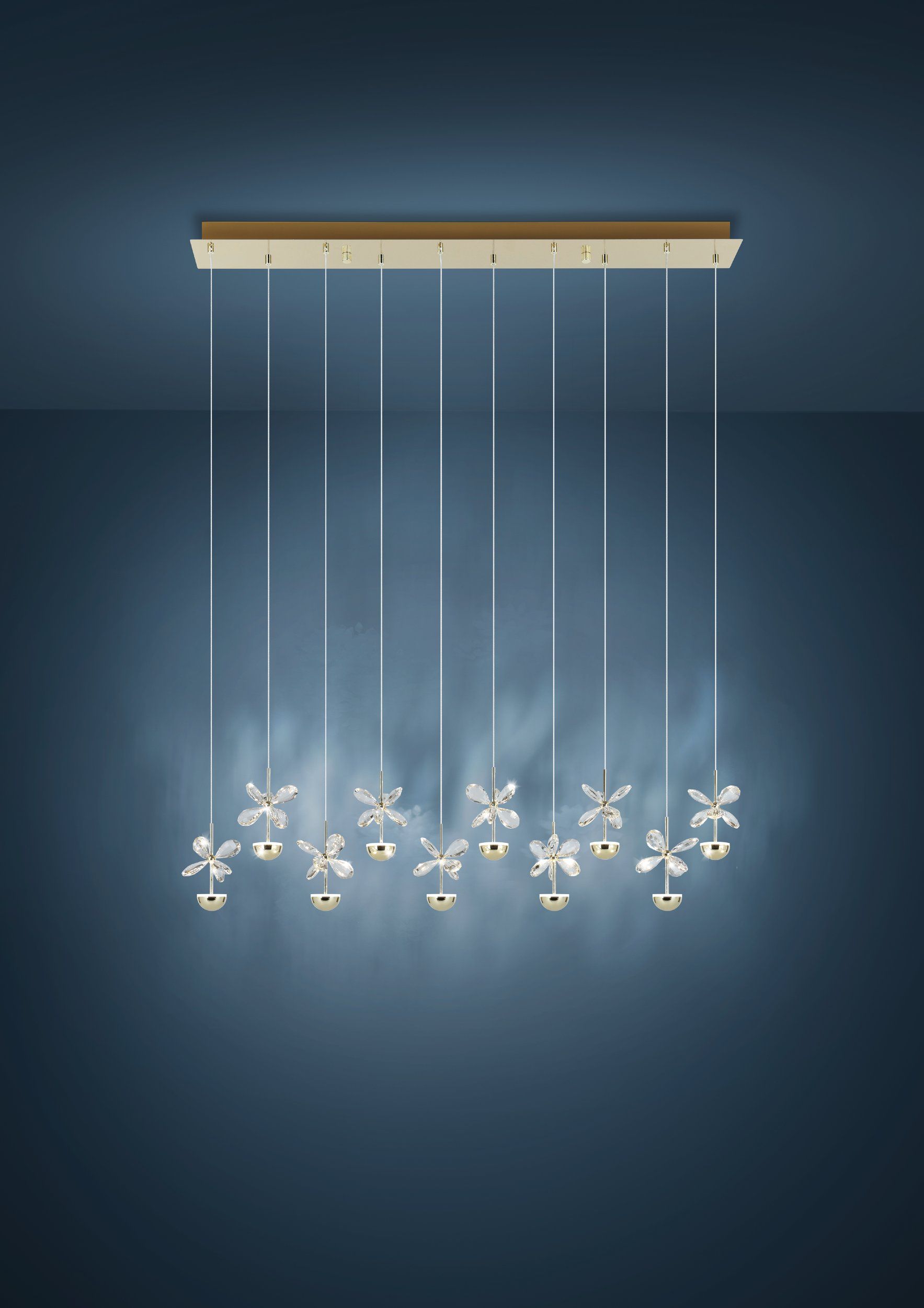 Pianopoli III LED Island Pendant Light 2.3W 3000K Brass & Clear - 390314