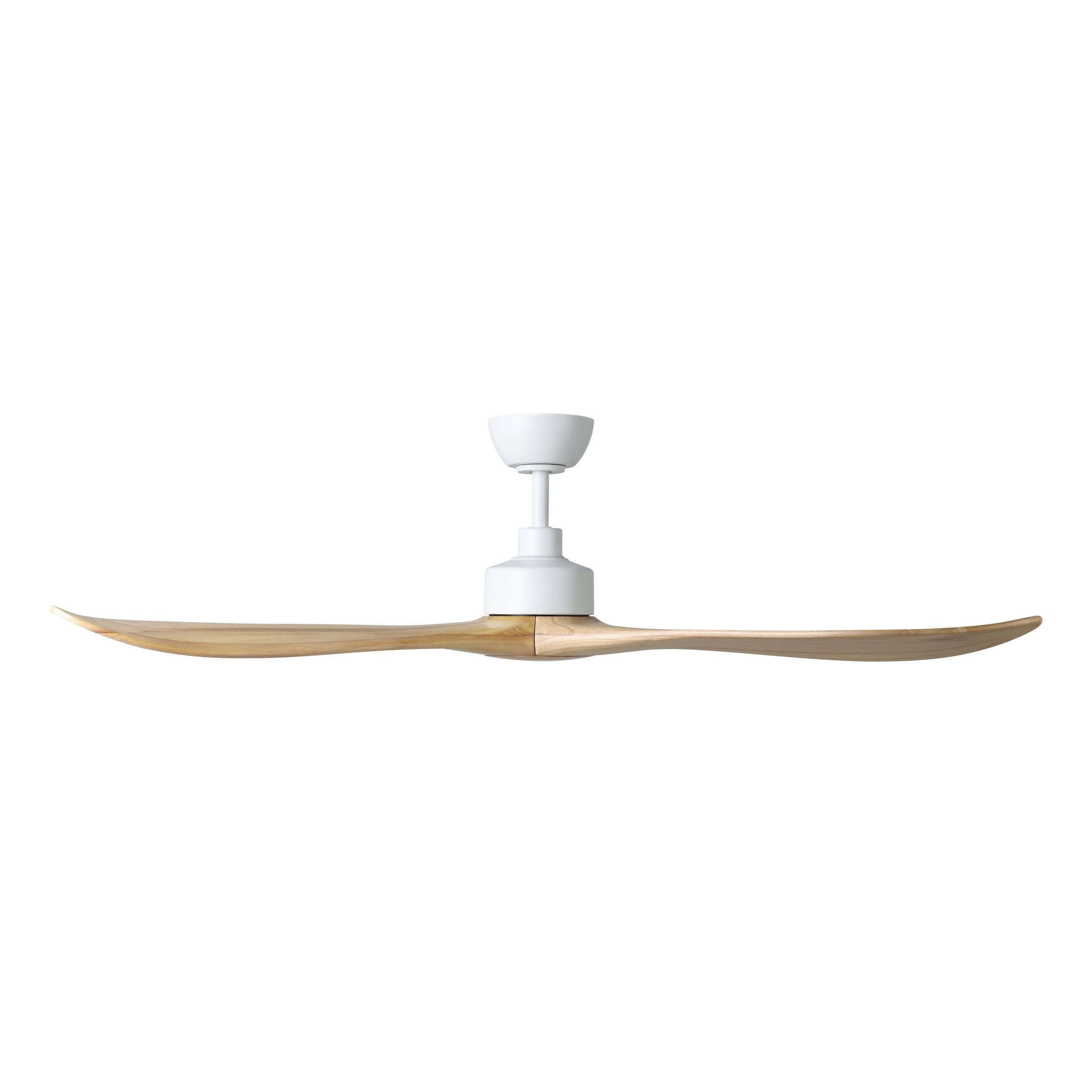 Currumbin DC Ceiling Fan 60" Matte White & Natural Timber Blade - 20619221