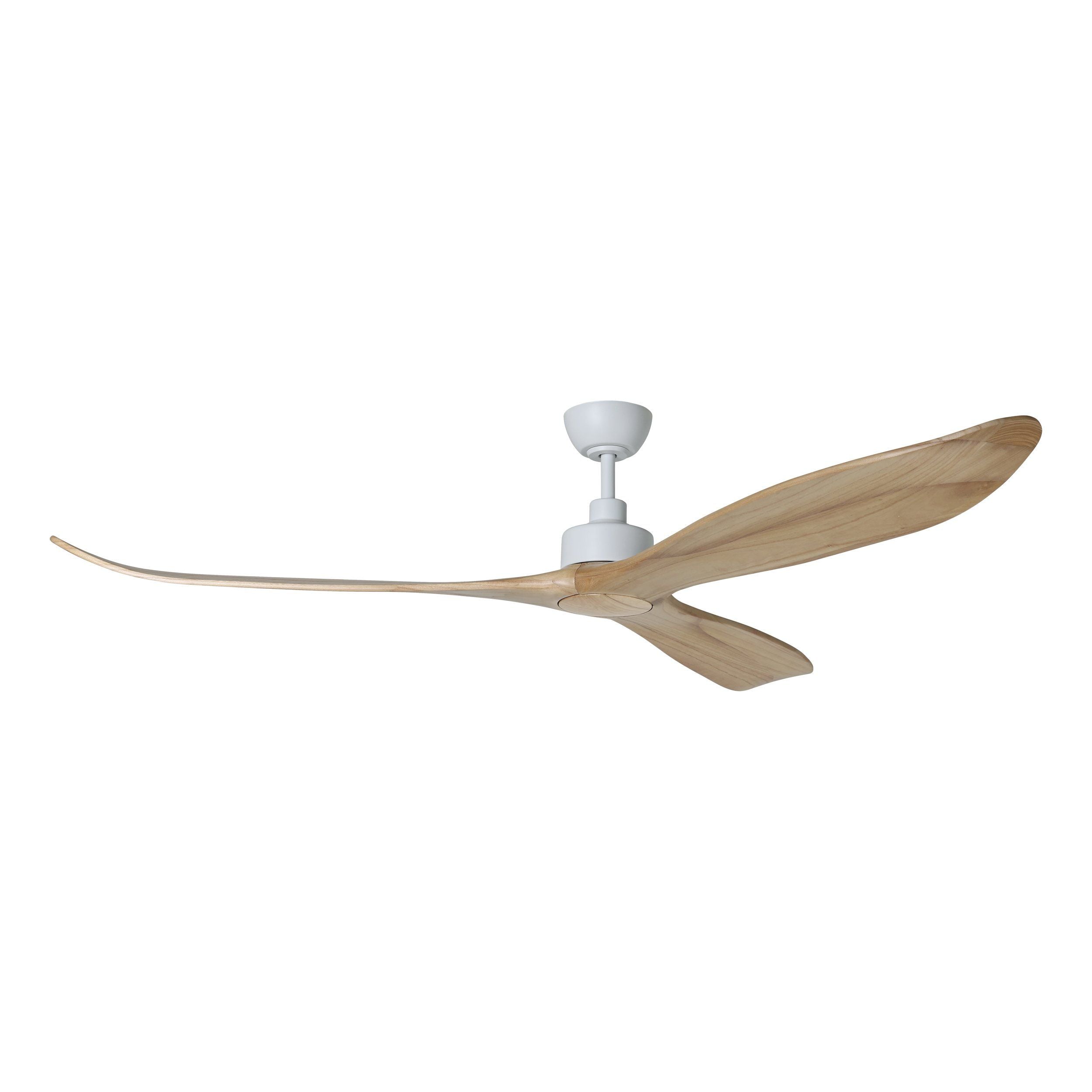 Currumbin DC Ceiling Fan 80" Matte White & Natural Timber Blade - 20619321