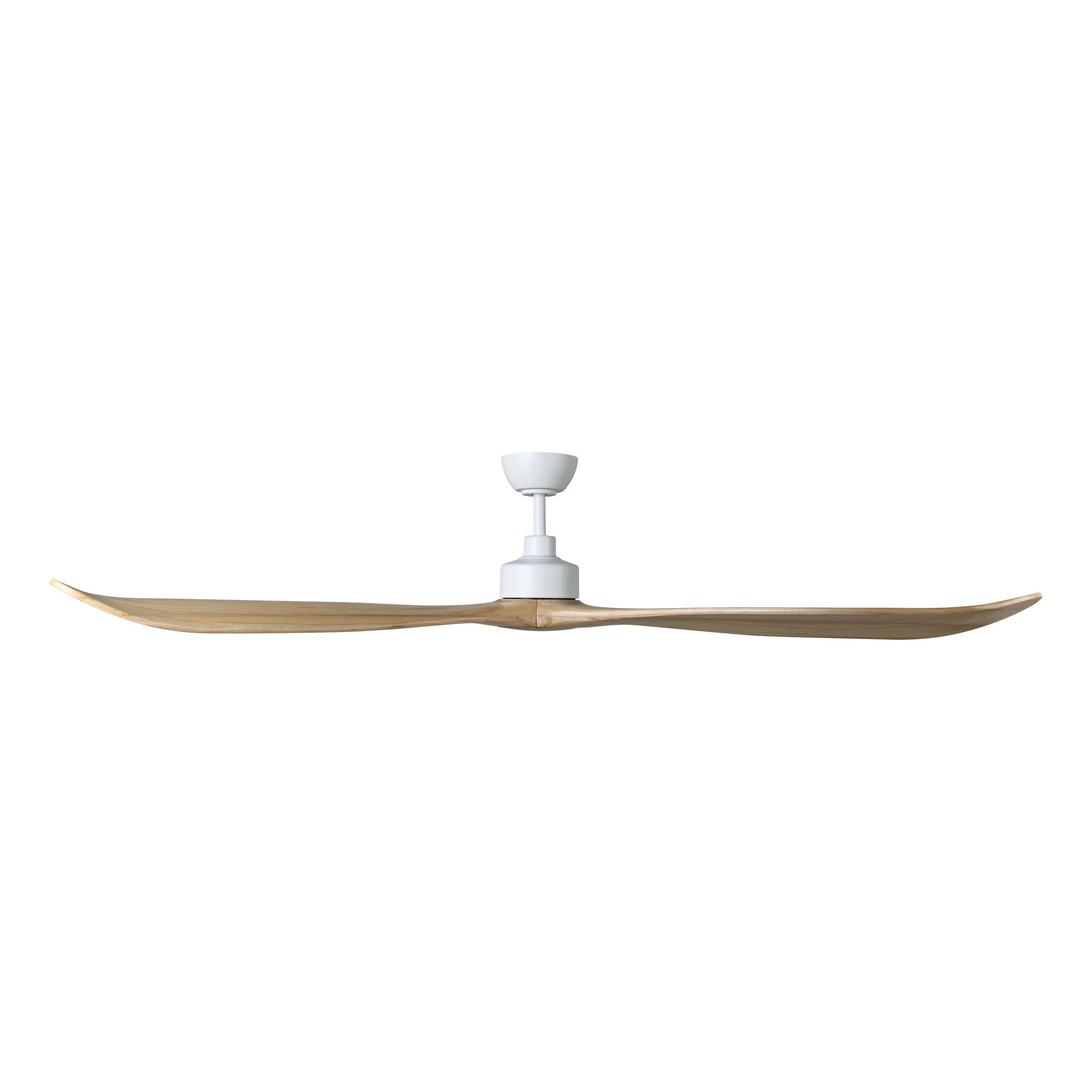 Currumbin DC Ceiling Fan 80" Matte White & Natural Timber Blade - 20619321