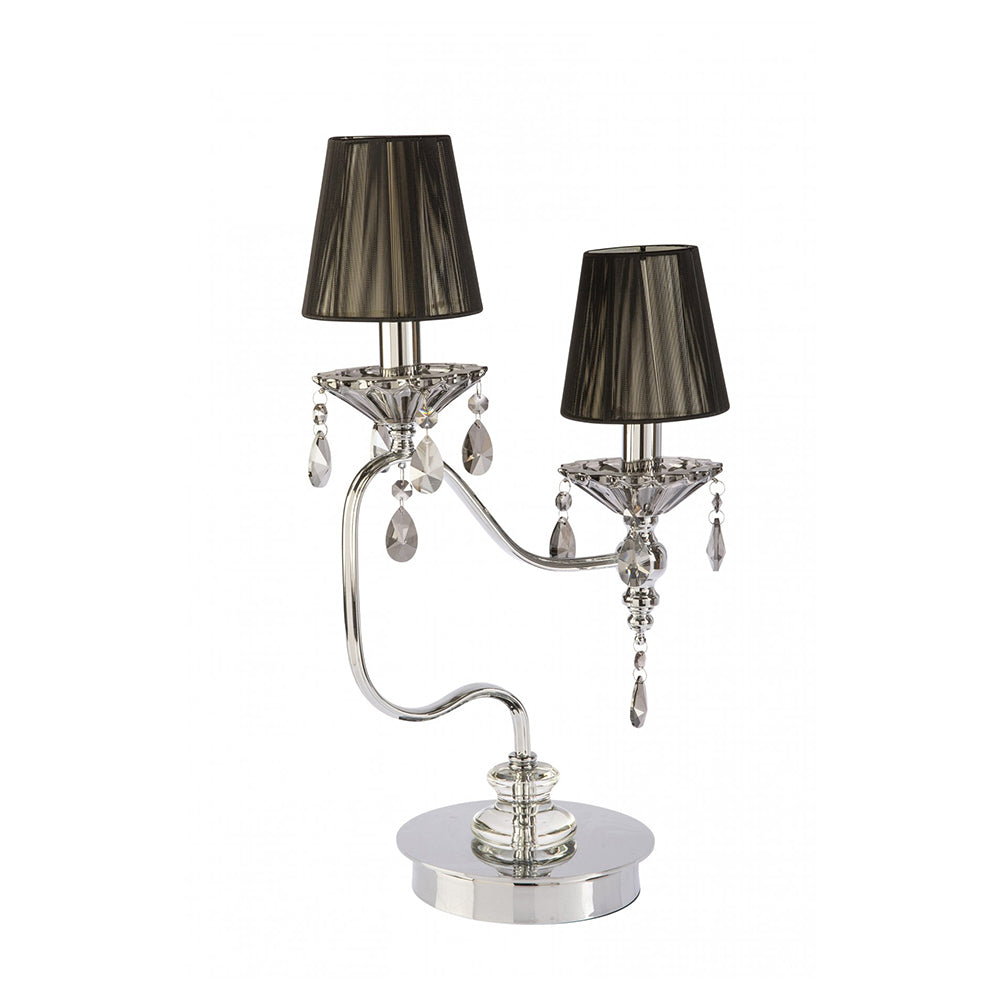 Fiorentino Lighting - BELLA 2 Light Table Lamp Chrome & Black