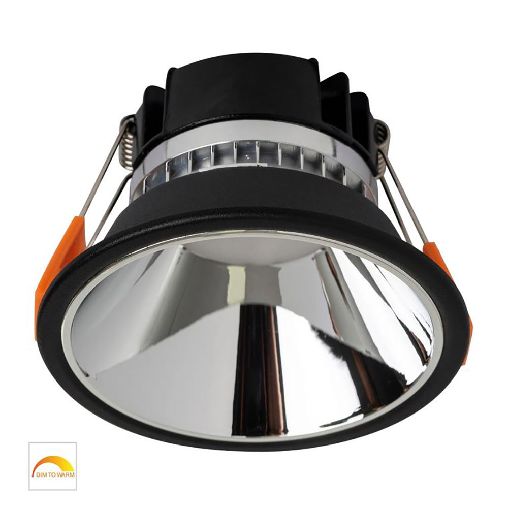 Buy Recessed LED Downlights Australia Round Recessed LED Downlight Black Aluminium Chrome Insert 2 CCT - HV5528D2W-BC