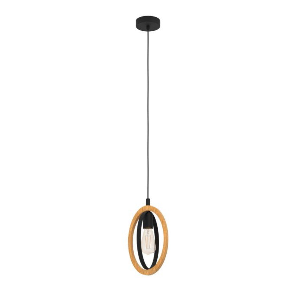 BASILDON Pendant Light Black / Brown Steel - 43461N