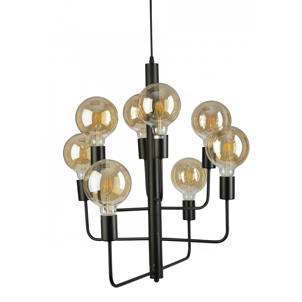 Buy Pendant Lights Australia Fiorentino Lighting - LUGANO 8 Light Pendant Black