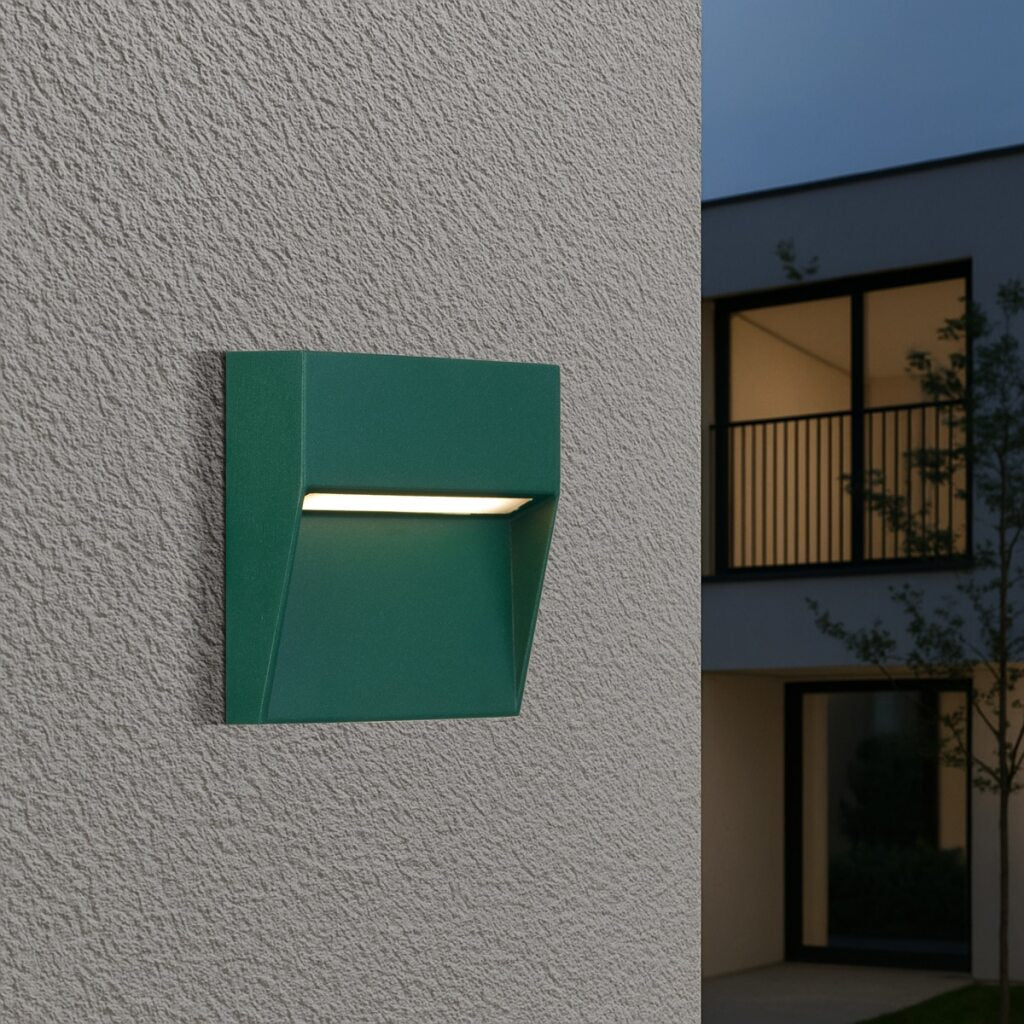 Terin LED Square Wall Light 24V 3W 3000K Green - TERIN SQ-GN324
