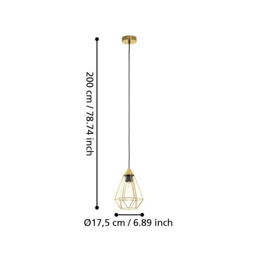 TARBES Pendant Light Brushed W175mm Brass Steel - 43681N