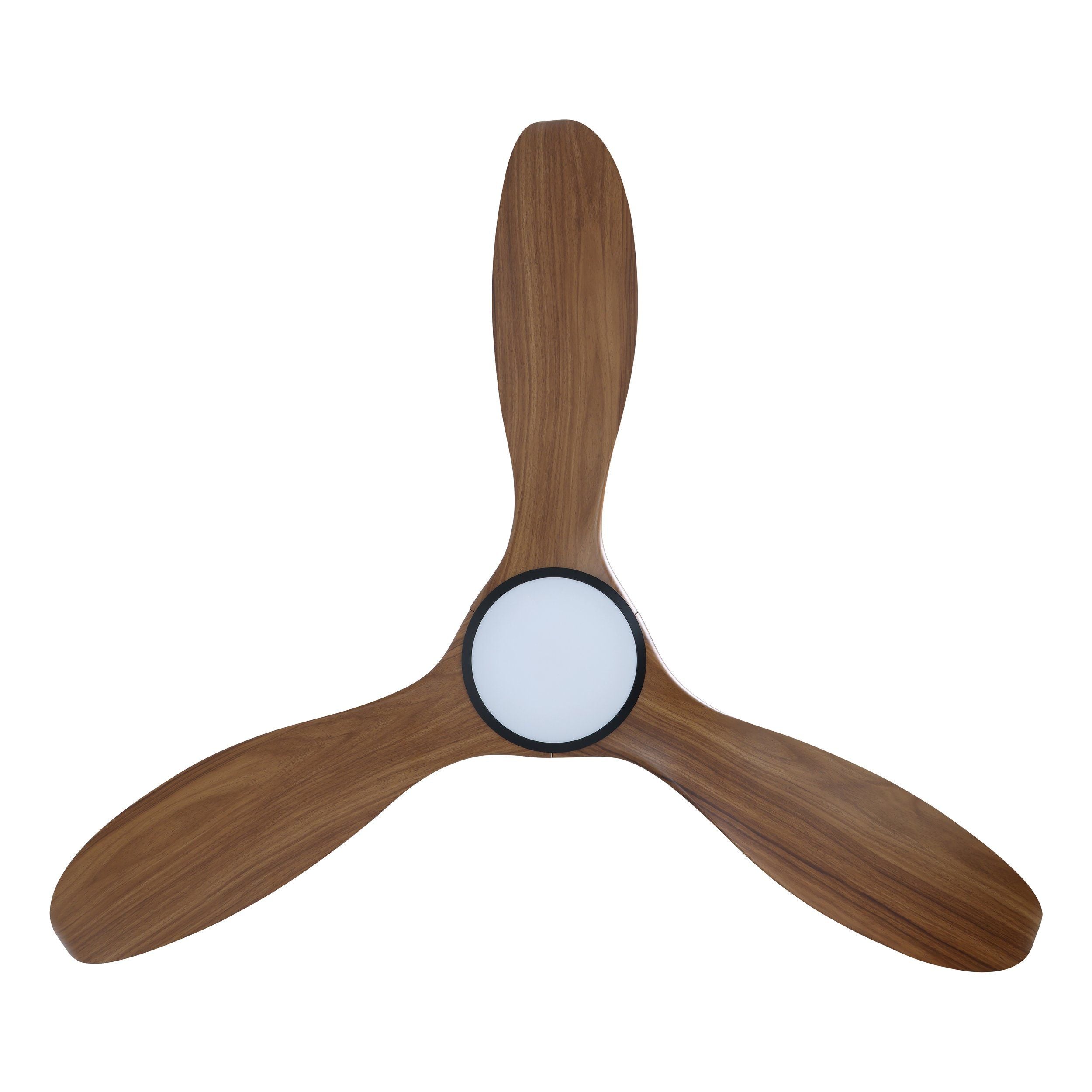 Noosa LED DC Ceiling Fan 60" Black Matt 38W Tri Colour With New Teak Blade - 20685107