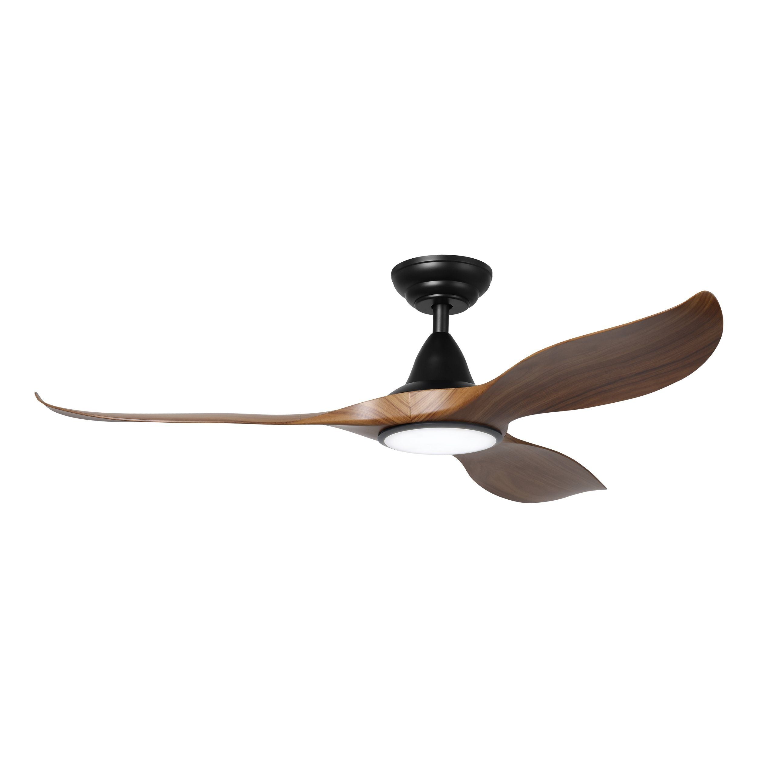Noosa LED DC Ceiling Fan 60" Black Matt 38W Tri Colour With New Teak Blade - 20685107