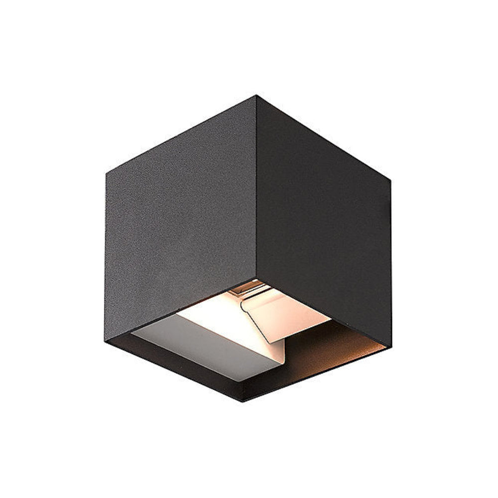 Buy Up / Down Wall Lights Australia Square Up / Down Wall Light W100mm Black Aluminium 3CCT - ST259/BK/TC