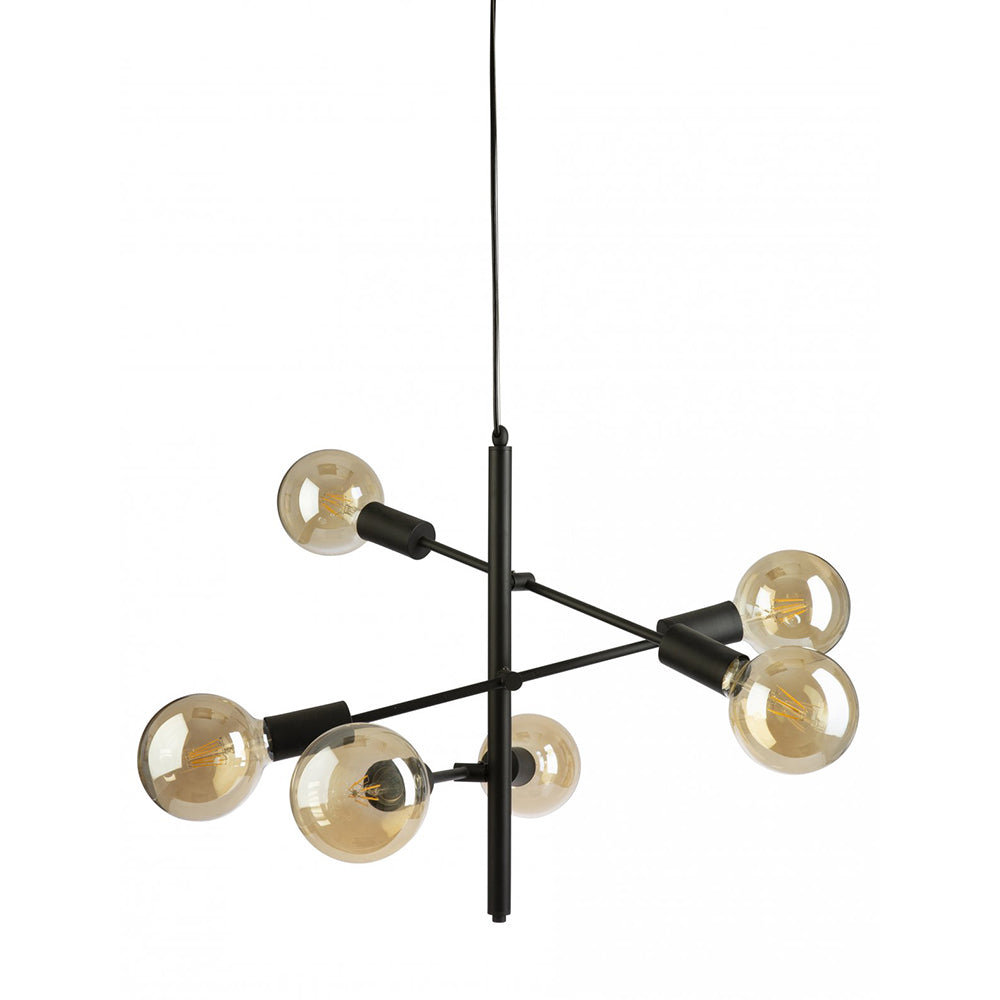 Buy Pendant Lights Australia Fiorentino Lighting - CHANGI 6 Light Pendant Black