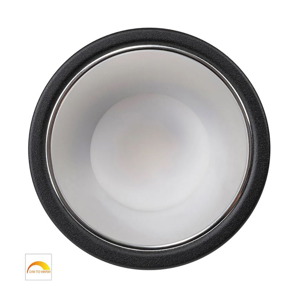 Buy Recessed LED Downlights Australia Round Recessed LED Downlight W82mm Black Aluminium Chrome Insert 2 CCT - HV5529D2W-BC