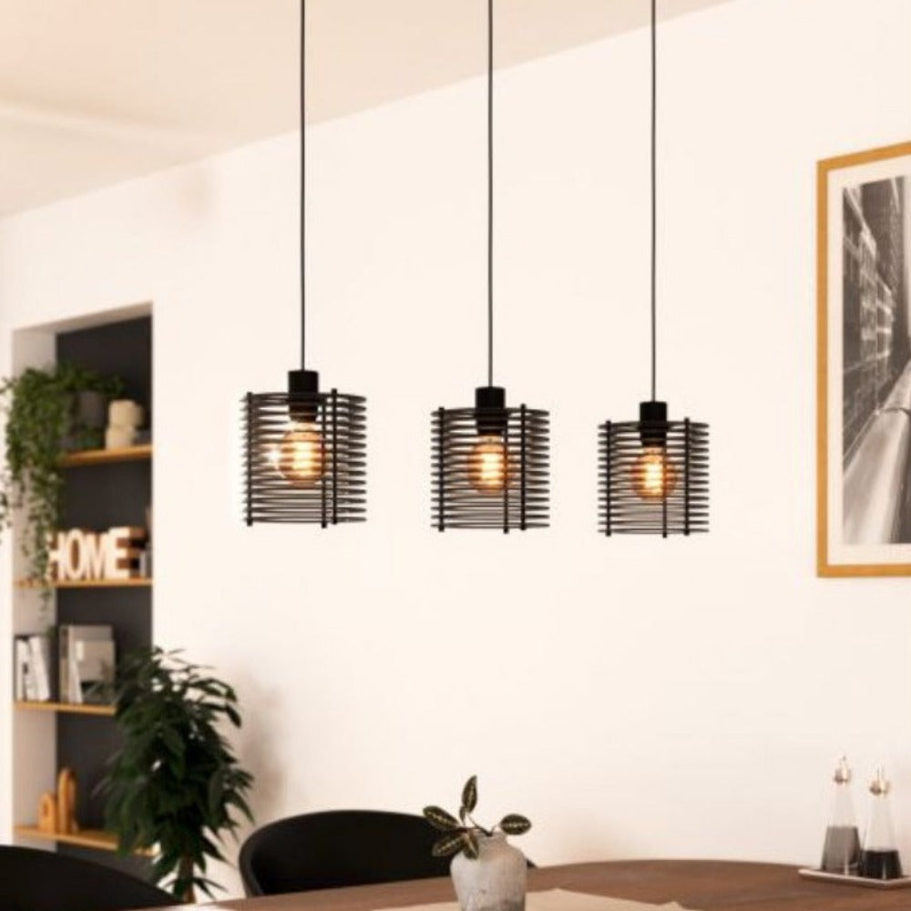 Buy Pendant Lights Australia SEGOVIA Pendant 3 Lights Black Steel - 900738N