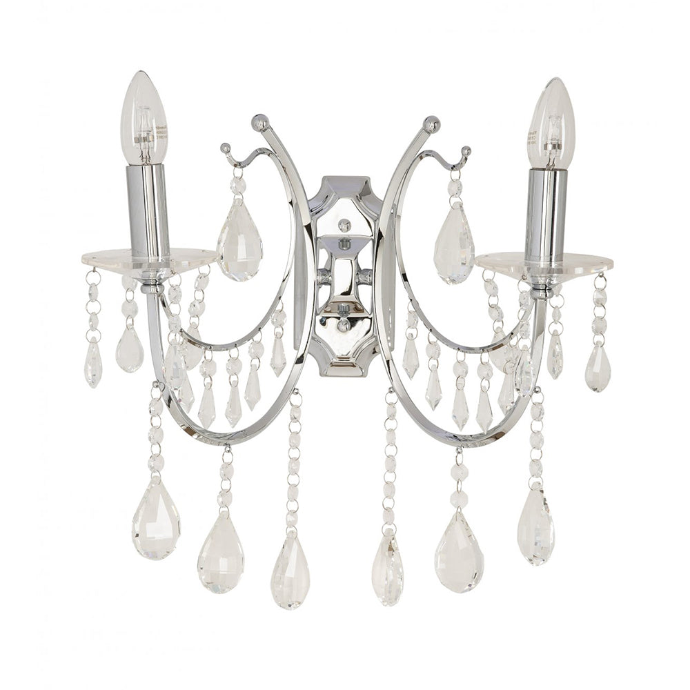 Buy Wall Sconce Australia Fiorentino Lighting - CELINE 2 Light Crystal Wall Light Chrome