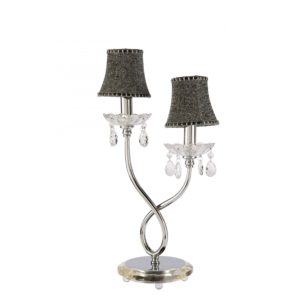 Fiorentino Lighting - BELLA 2 Light Table Lamp Chrome & Silver Black