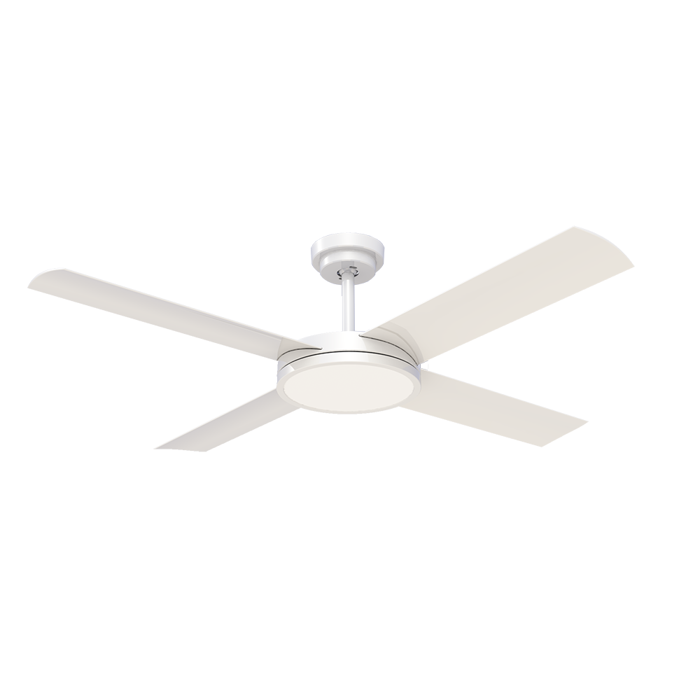 Buy AC Ceiling Fans With Light Australia Revolution 3 AC Ceiling Fan 52" with LED White Blades - A3183
