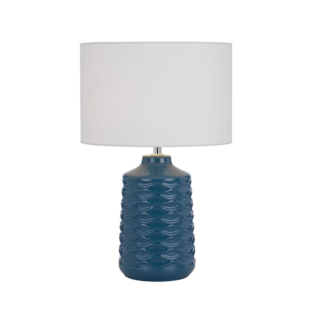 Buy Table Lamps Australia AGRA Table Lamp Blue Ceramic / Fabric - AGRA TL-BLWH