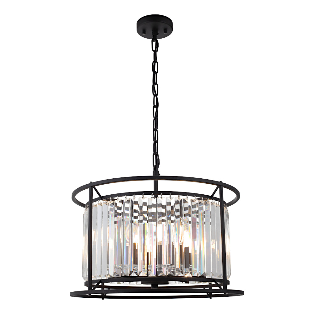 Amelia 6 Light Pendant Black - AMEL6PBLK