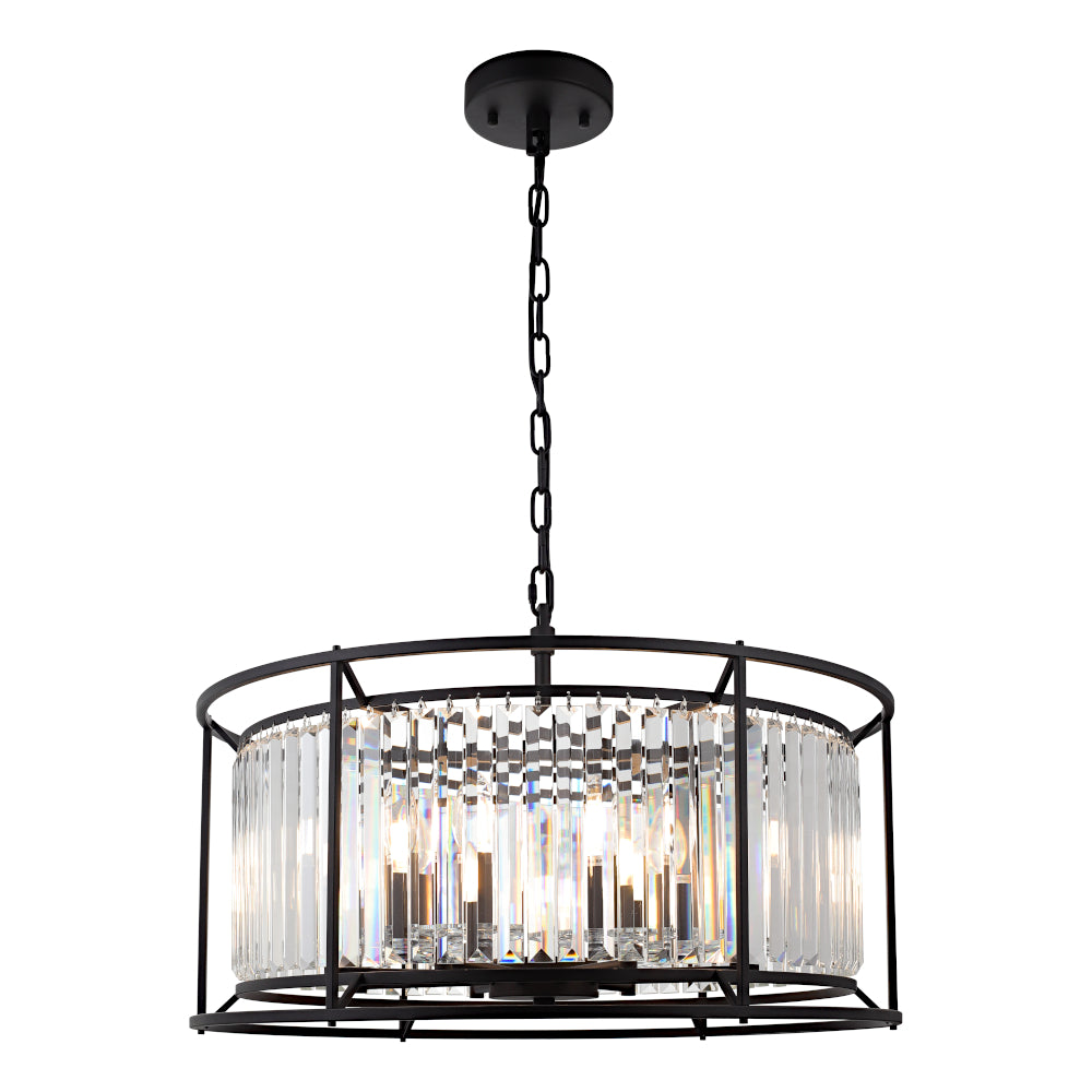 Amelia 8 Light Pendant Black - AMEL8PBLK
